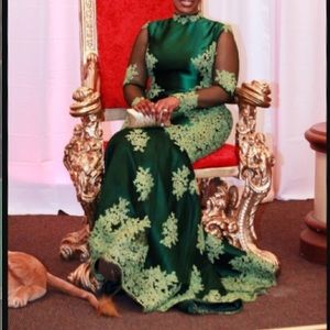 Ballroom Gn 14 Emerald Green/Gold Only worn once